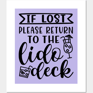 If Lost Return To Lido Deck Cruise Vacation Alcohol Bar Funny Posters and Art